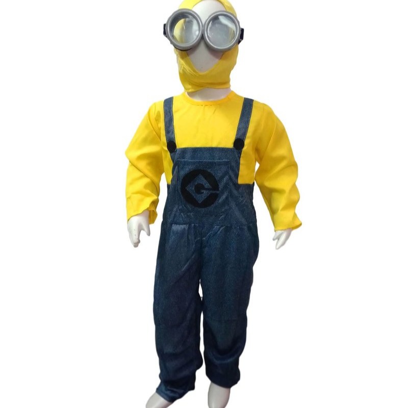 Minion Cartoon Character (Despicable Me) With Goggles Kids Fancy Dress  Costume | Premium | Imported